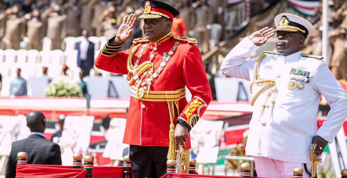 President Uhuru Dons Kenya Military Full-Service Dress Uniform during 55th Jamhuri Day Celebrations