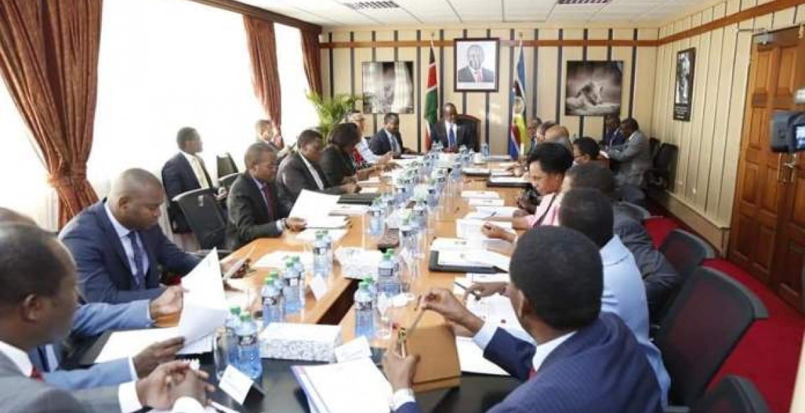 Interior CS Fred Matiang'i Chairs First Cabinet Committee Meeting at Harambee House
