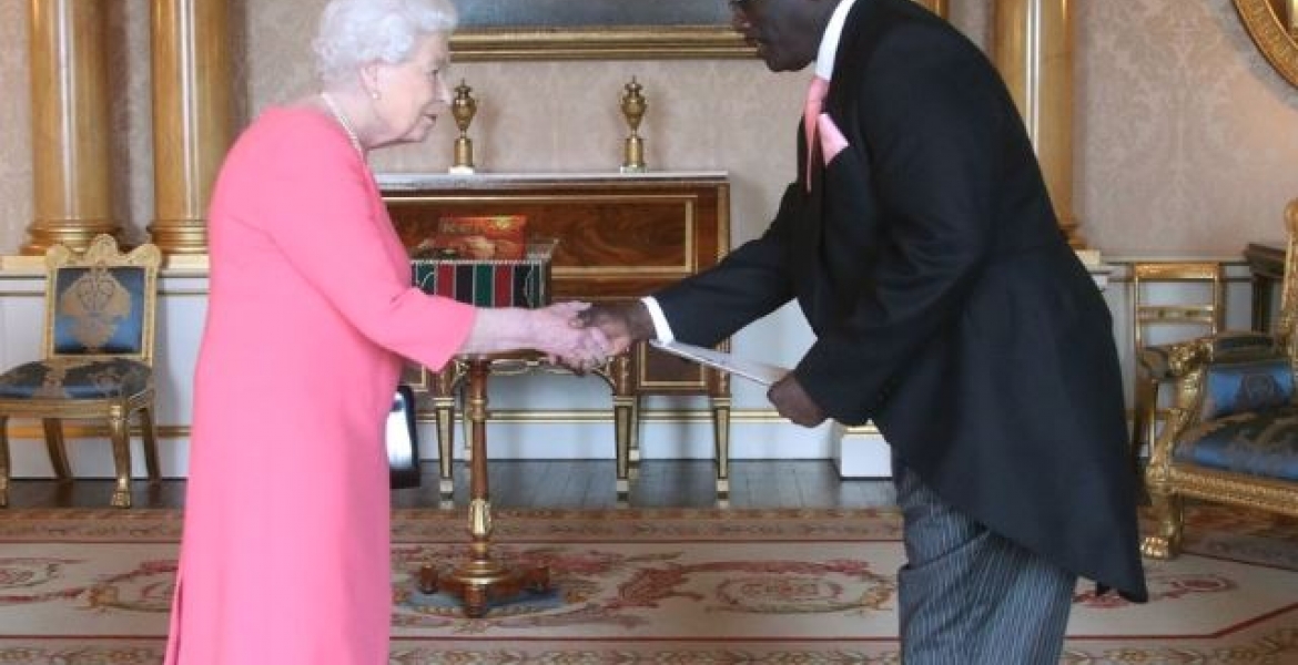 Queen Elizabeth II Formally Receives Kenya's New Envoy to the UK Manoah Esipisu