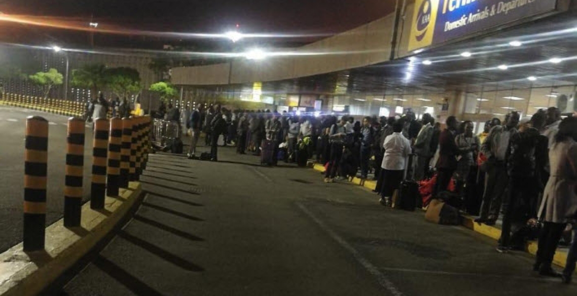 Thousands of Travelers Stranded at JKIA as Flights Grounded over Workers' Strike [PHOTOS]