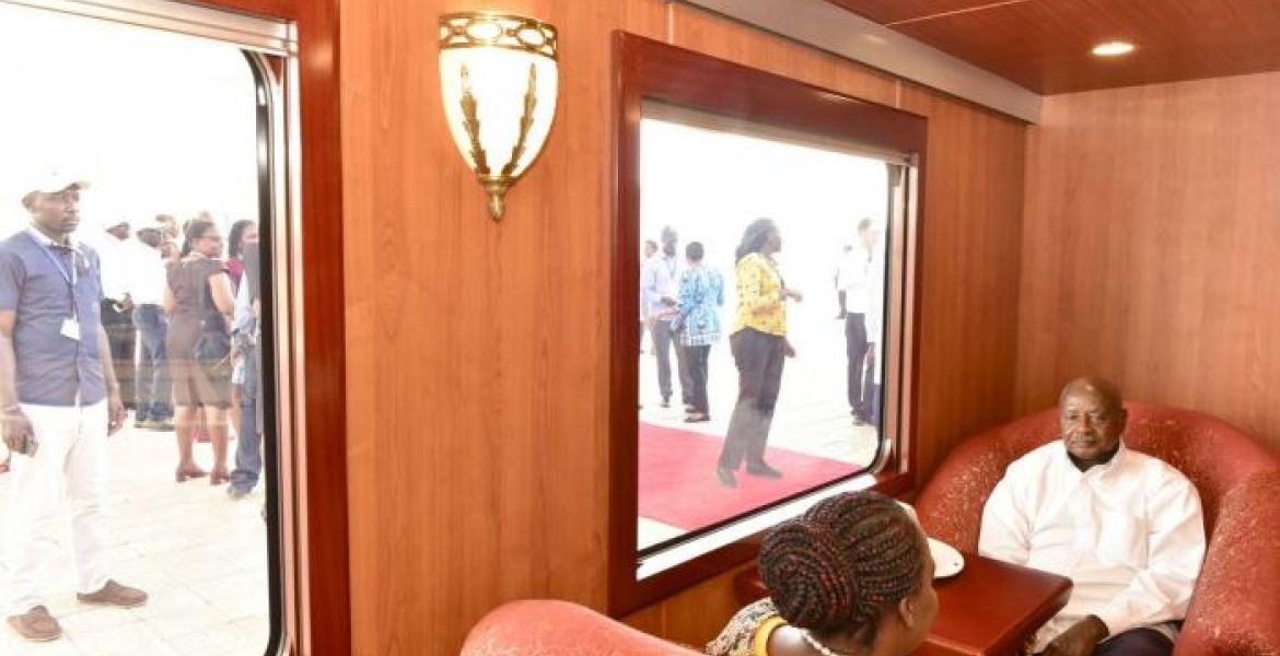 Museveni Becomes First Visiting Head of State to Ride on Kenya's SGR
