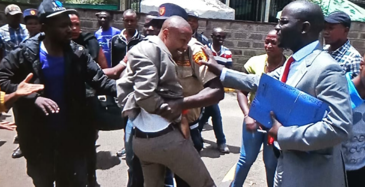 Furious Ekeza Sacco Members Attack Bishop David Gakuyo's Lawyer Outside Nairobi Court
