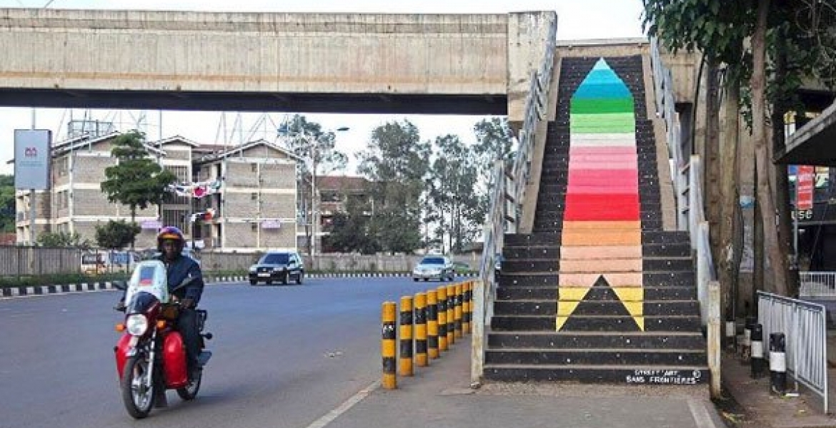 Rainbow Painting on Nairobi Footbridge Elicits Homosexuality Debate