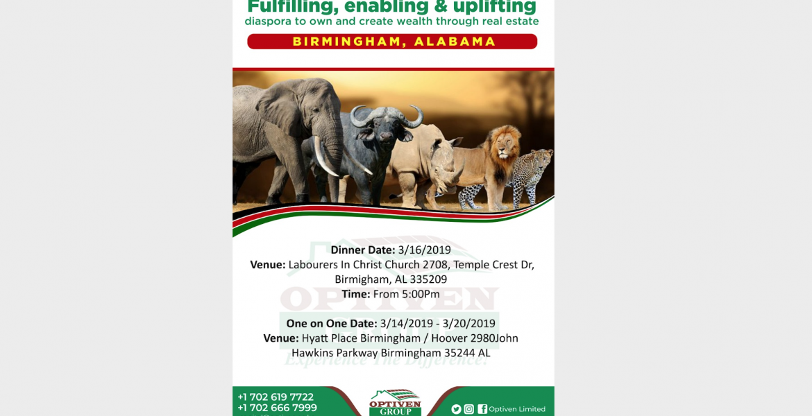 Real Estate Firm Optiven Visits Birmingham, Alabama March 14th to March 20th