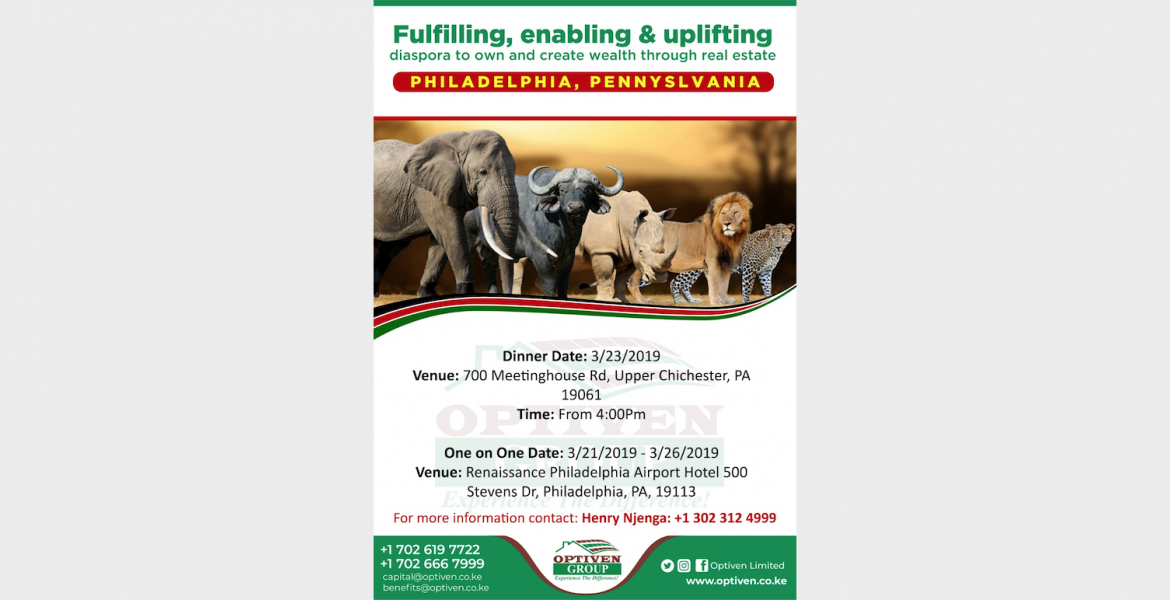 Real Estate Firm Optiven Visits Philadelphia, Pennsylvania March 21st to March 26th