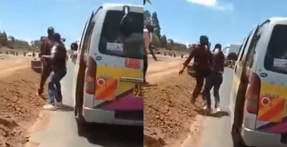 Video of Angry Kenyan Passengers Beating Up Matatu Driver, Tout for Endangering Their Lives Goes Viral