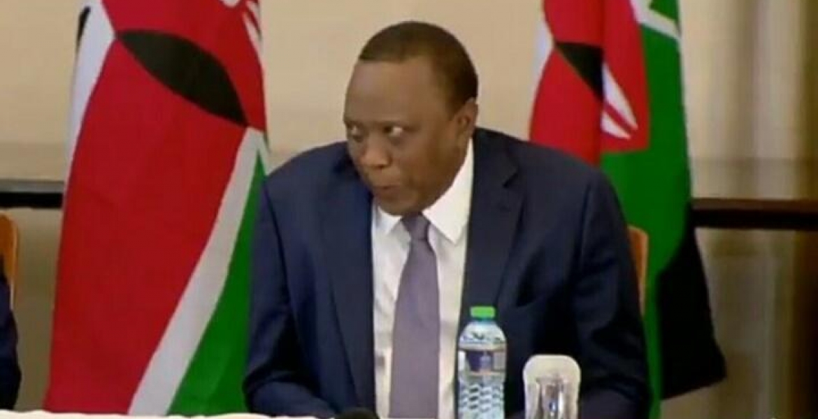 President Uhuru Videotaped Making Funny Facial Expression at State House Event [VIDEO]