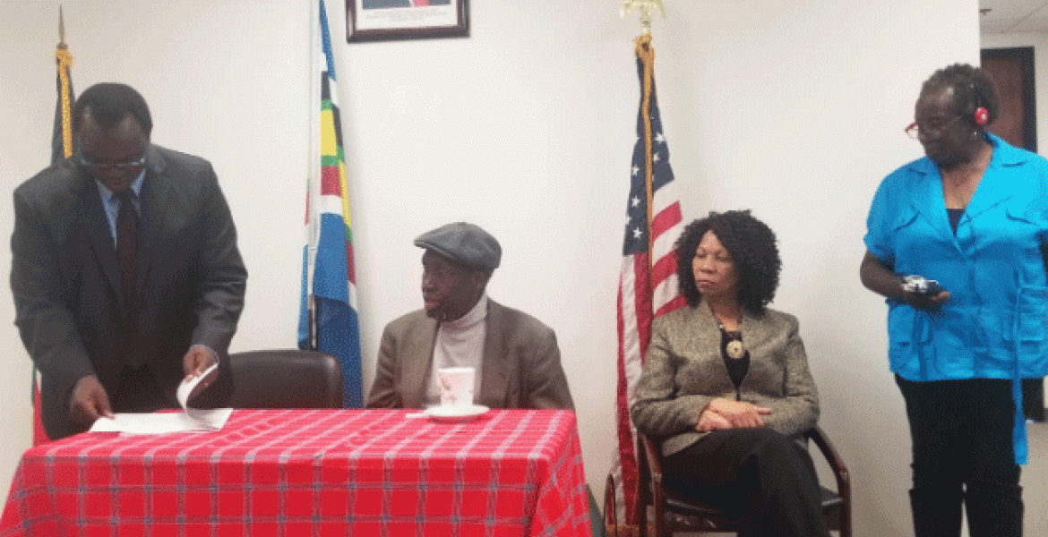 US-Based Kenyan Author Prof. Ngugi wa Thiong’o Hails Huduma Namba as He Registers in Los Angeles