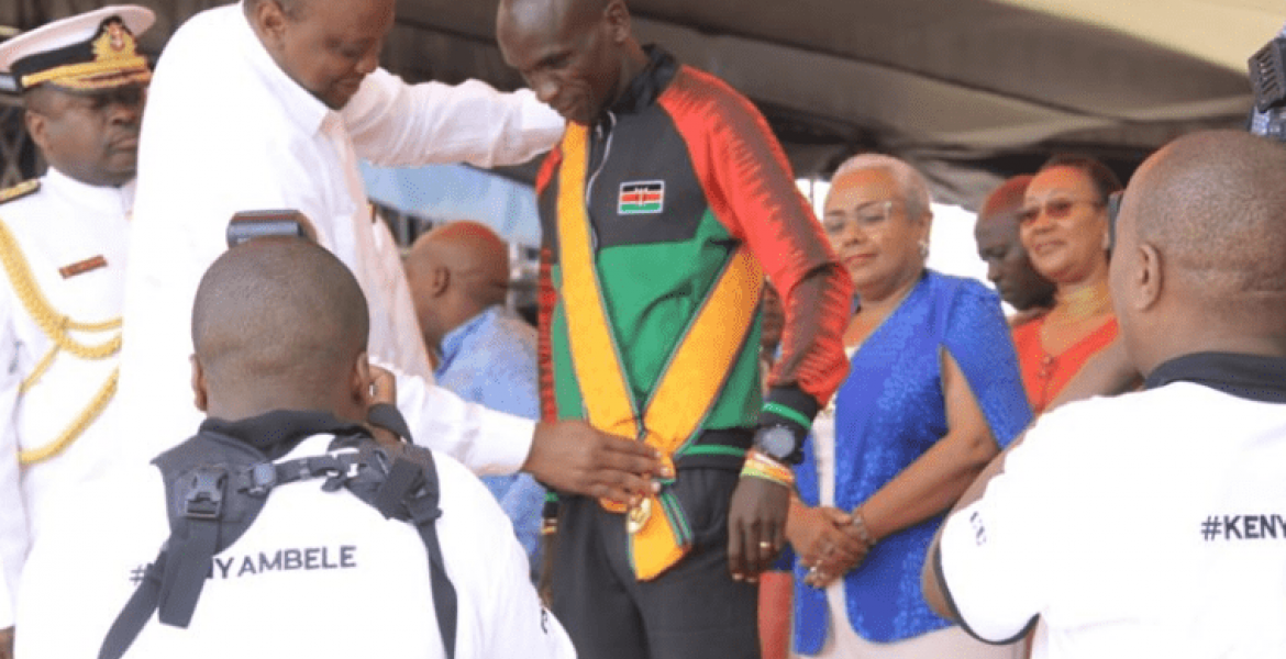 Eliud Kipchoge Thanks Uhuru after Receiving Highest Civilian Award