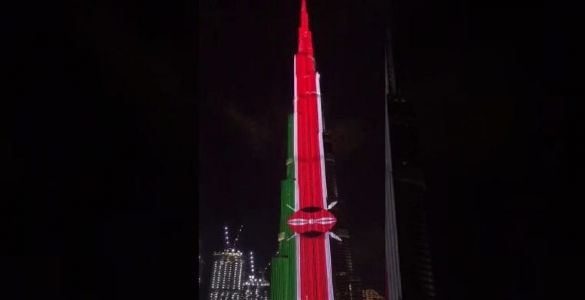 Kenyans Thrilled as Kenyan Flag is Projected on the Iconic Burj Khalifa Tower in Dubai