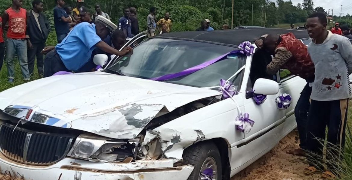 Wedding Day Almost Turns Tragic as Limousine Ferrying Bride is Involved in Road Accident