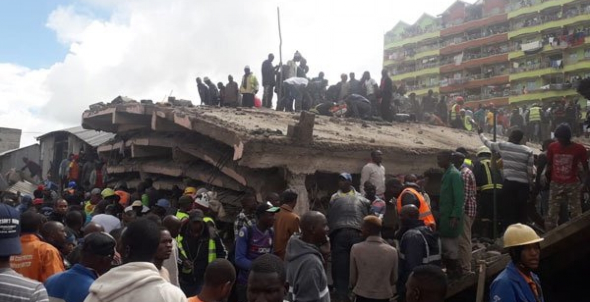 Several Feared Trapped as 6-Story Building Collapses in Nairobi