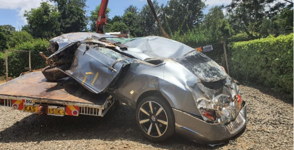 Two Young Kenyan Men Crash Sh27 Million Bentley While Racing [VIDEO]