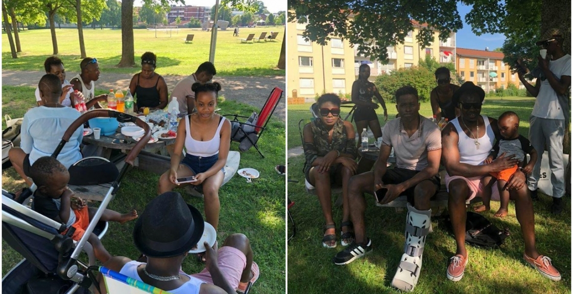 Kenyans in Sweden Pay a Visit to Injured Harambee Stars Defender Eric Ouma