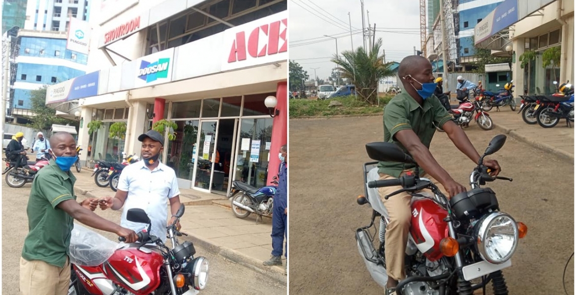 TikTok Star Alvan Gatitu Gifts Watchman Who Gave Him Place to Sleep Brand New Motorbike