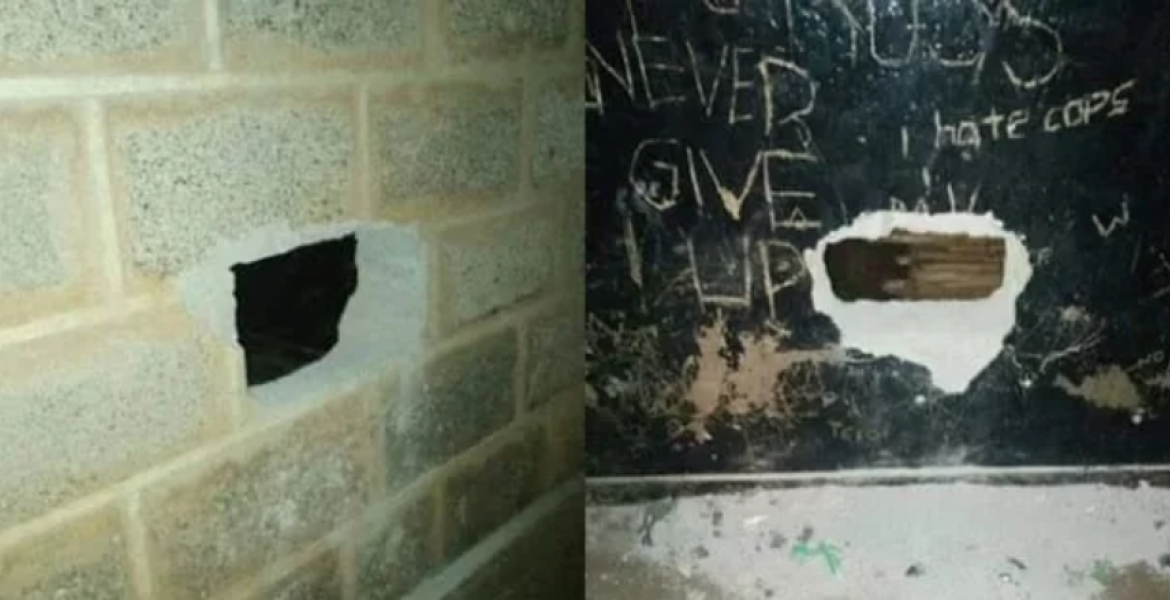 11 Prisoners Escape from Police Cell After Drilling Through Wall