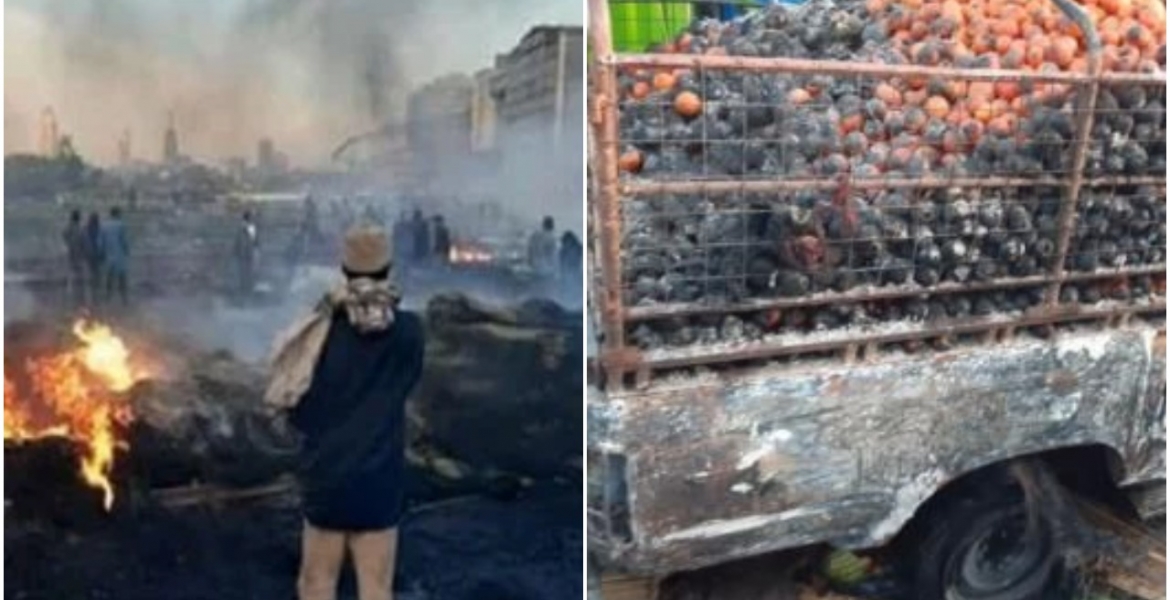 Fire Guts Down Marikiti Market in Nairobi CBD