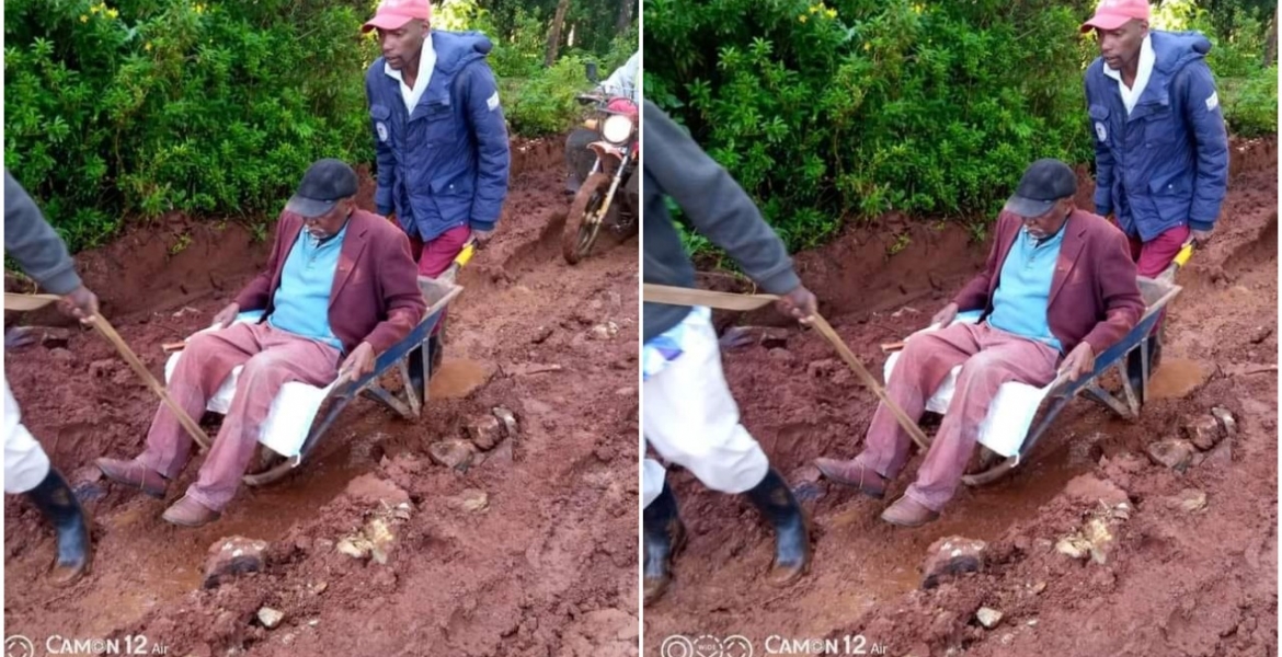Outrage as Elderly Kenyan Man Dies on Wheelbarrow En Route to Hospital Due to Bad Road