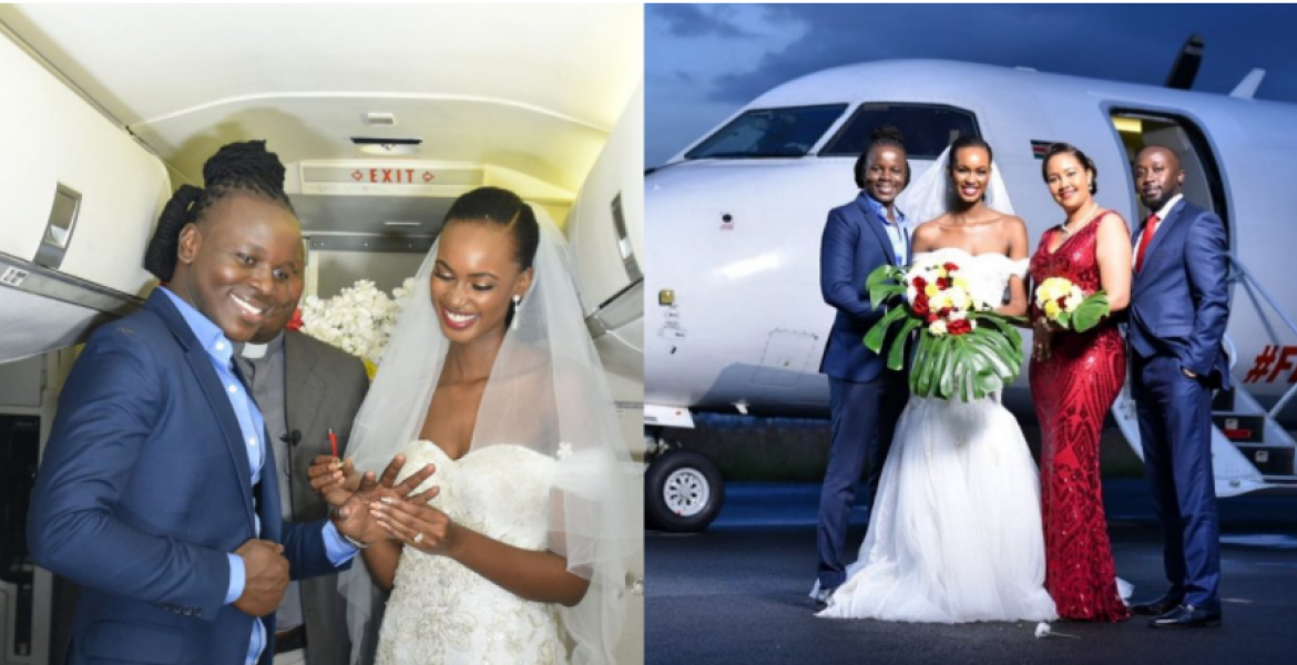 Kenyan Man Breaks the Internet as He Weds Lover Inside Moving Plane