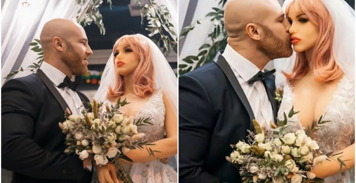 Bodybuilder Weds His Sex Doll Girlfriend After Two Years of 'Dating'