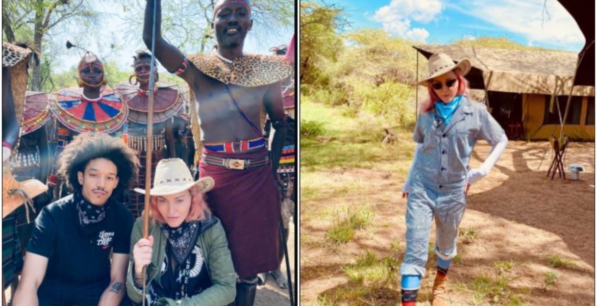 American Queen of Pop Madonna Visits Kenya with Boyfriend Ahlamalik Williams