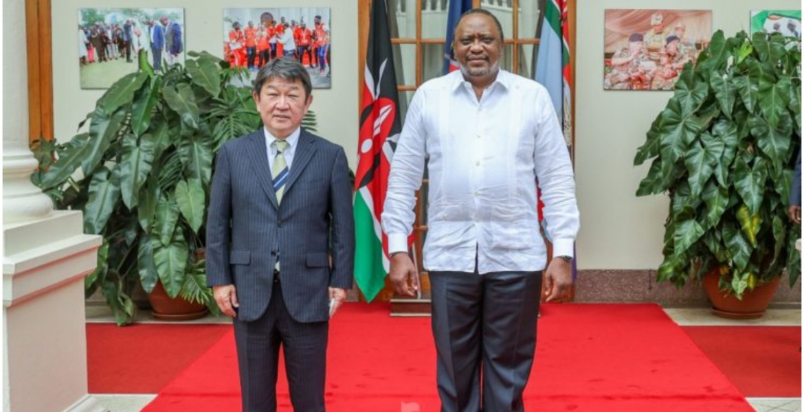 Uhuru Hosts Visiting Japan Foreign Affairs Minister at State House, Nairobi