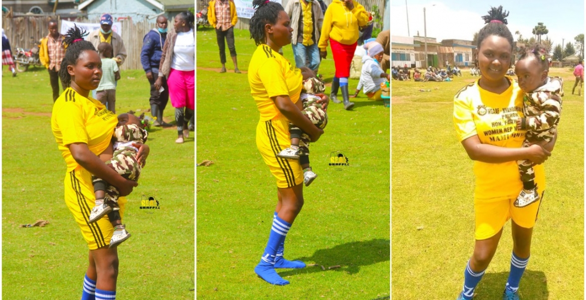Well-Wishers Rally Behind Kenyan Woman Pictured Breastfeeding Kid During Football Match