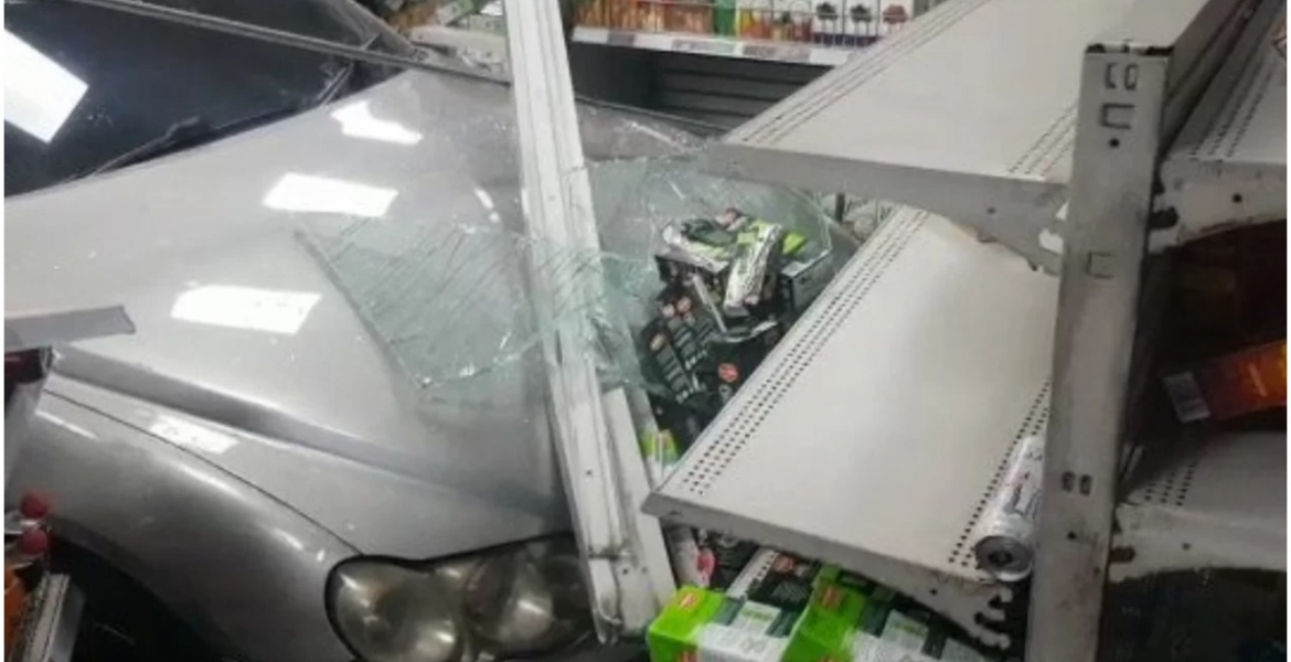 Drama as Man Drives into Convenience Store in Westlands, Nairobi [VIDEO]