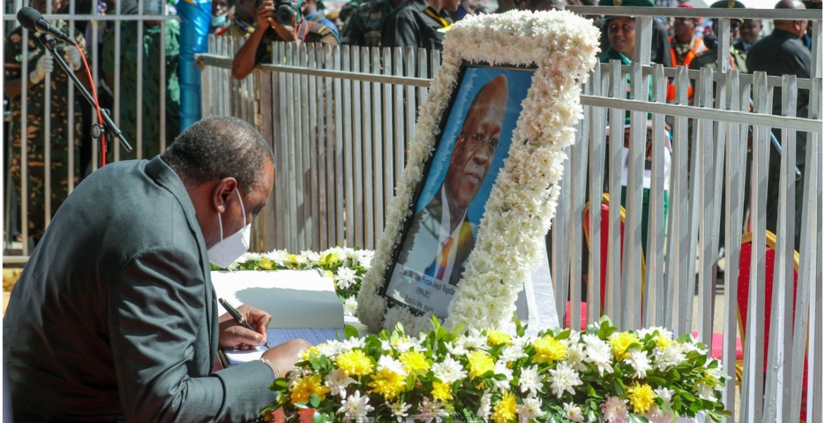 Uhuru Pauses Speech at Magufuli's Funeral Service in Honor of Muslim Prayer Call