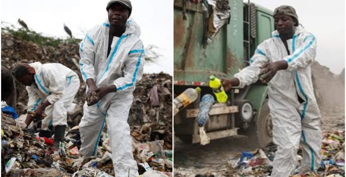 Fear as Dandora Dumpsite Scavengers are Pictured Wearing Discarded PPEs
