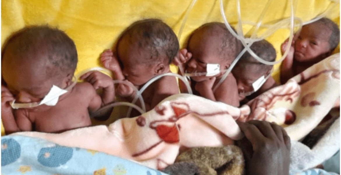 Kenyan Man Seeks Help from Well-Wishers as Wife Gives Birth to Five Babies