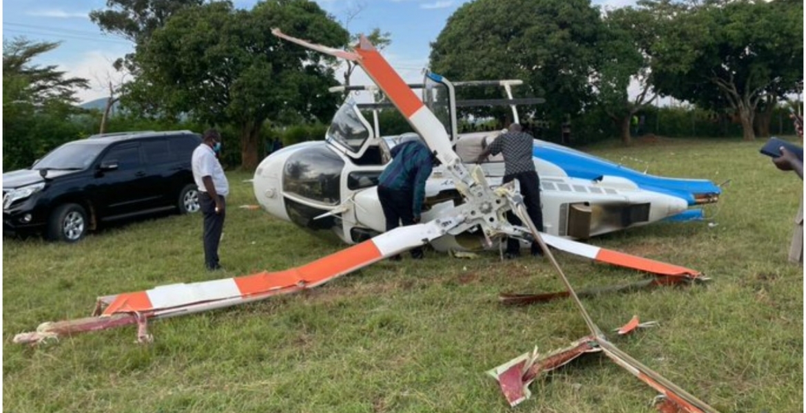 4 Injured as Chopper Crashes Shortly After Dropping Raila Off in Siaya