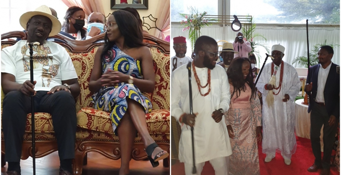 Ruto Hosts Nigerian In-Laws for Dowry Negotiation Ceremony for His Daughter June