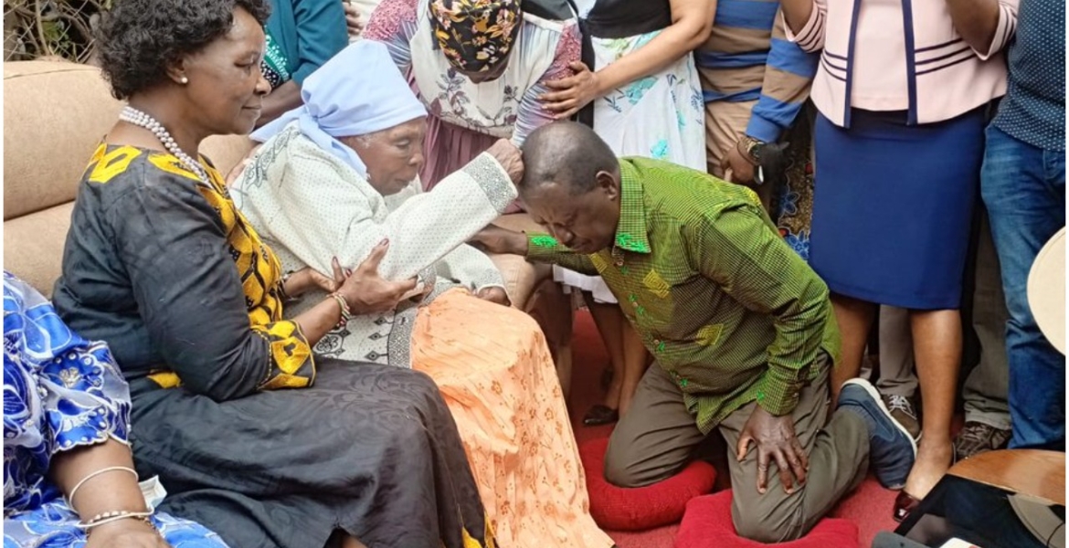 Raila Receives Blessings as He Visits Dedan Kimathi's Widow