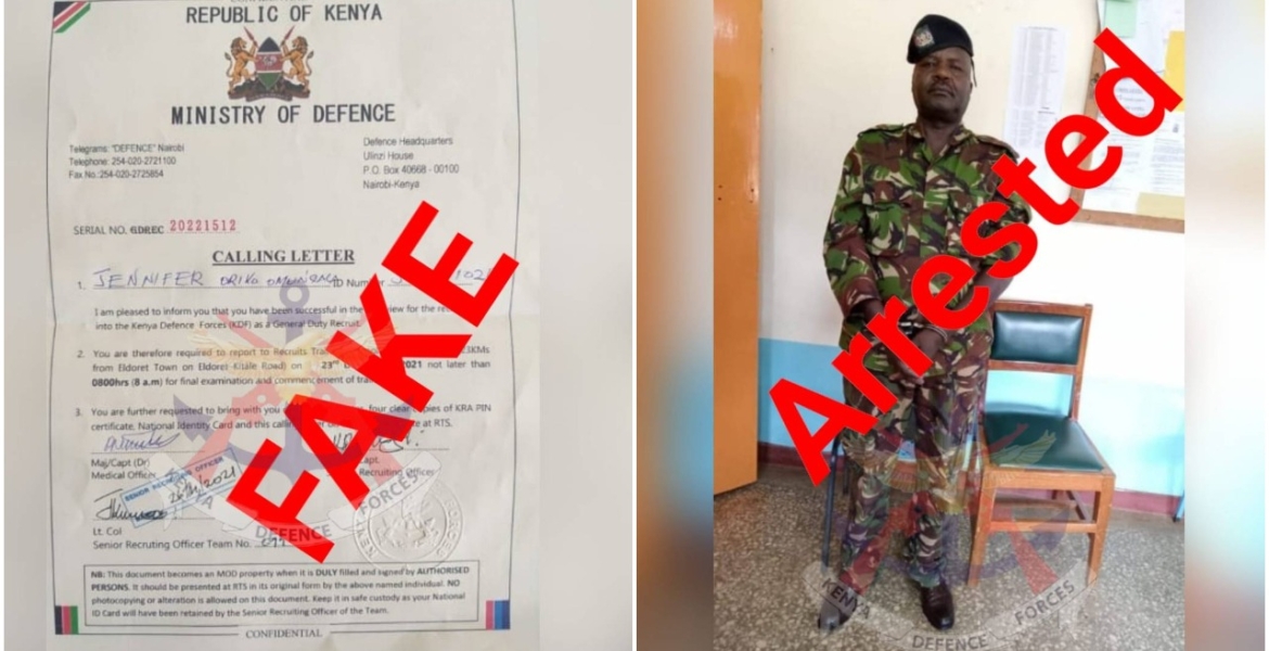 KDF Imposter Arrested Trying to Con a Woman of Sh400,000