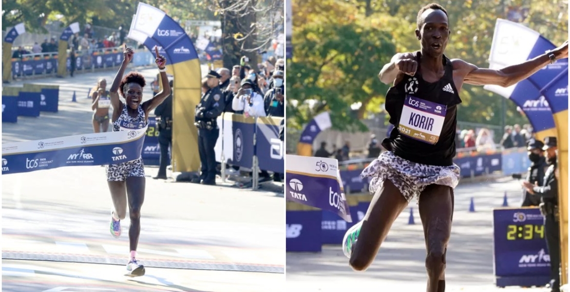 Kenyans Albert Korir and Peres Jepchirchir Win 2021 New York City Marathon