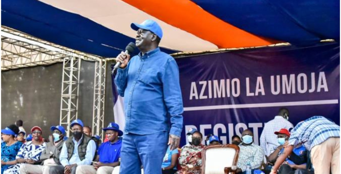 Raila's 'Azimio La Umoja' Movement to be Registered as a Coalition Party
