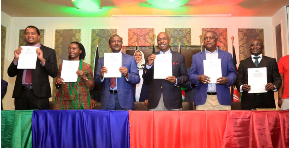 Kalonzo, Moi, and Karua Lead Six Parties in Signing a Coalition Agreement Under One Kenya Alliance