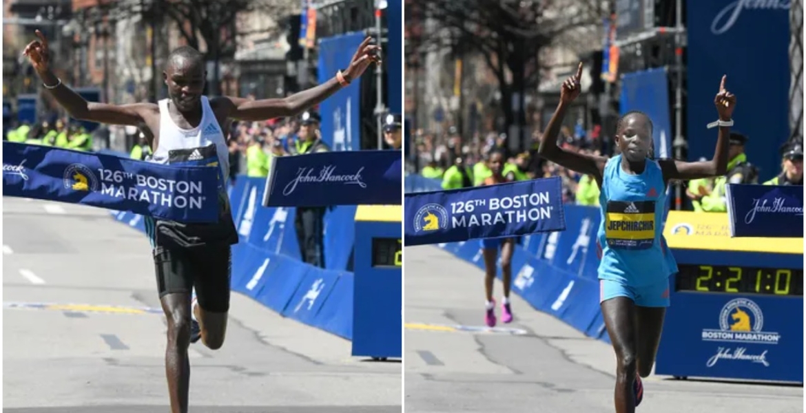 Kenya’s Evans Chebet and Peres Jepchirchir Win 126th Boston Marathon