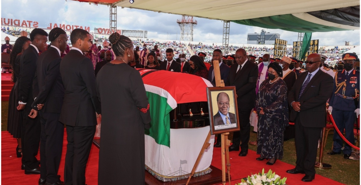 Uhuru, Leaders Pay Glowing Tributes to Kibaki at His State Funeral Service