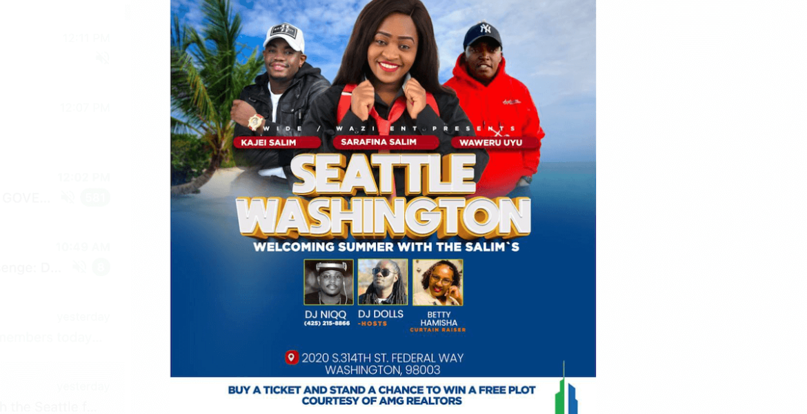 Mugithi Stars Kajei Salim, Sarafina Salim and Waweru Uyu Perform Live in Seattle, WA: Sat, June 4th, 2022