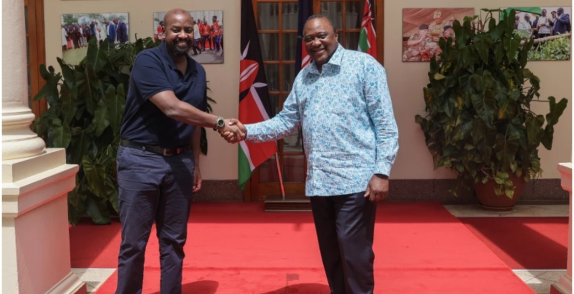 Museveni’s Son Muhoozi Holds Talks with President Uhuru at State House