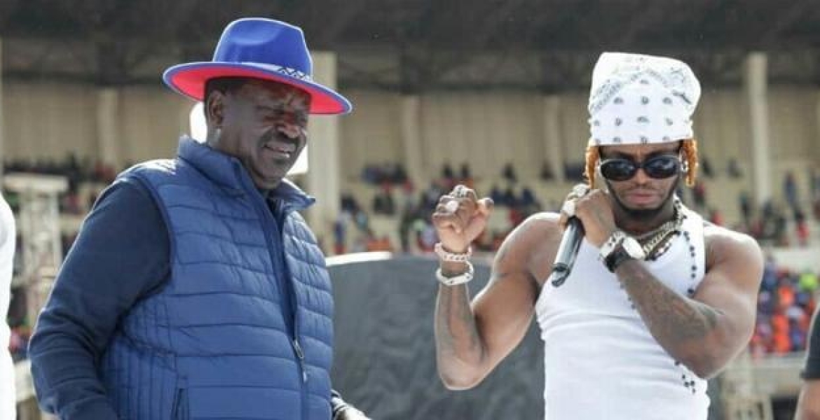 Singer Diamond Pockets Sh11 Million for a 10-minute Performance at Raila’s Final Rally