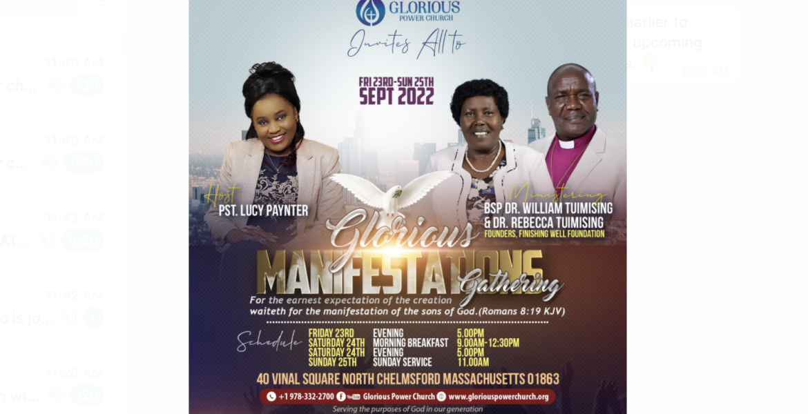 Glorious Manifestations Gathering: Sep 23rd - 25th, 2022 in Chelmsford, MA