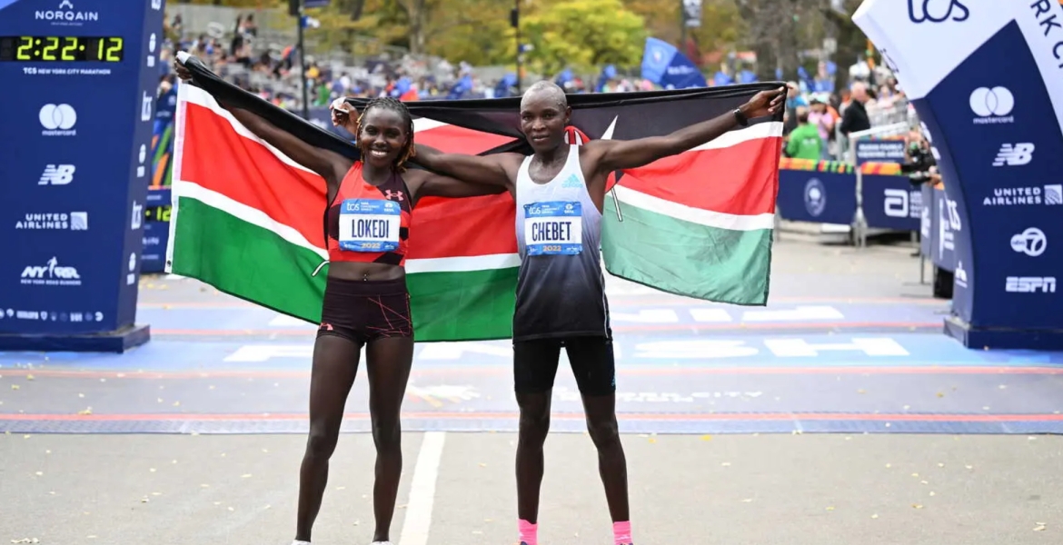 Kenyans Evans Chebet and Sharon Lokedi Win New York Marathon Titles