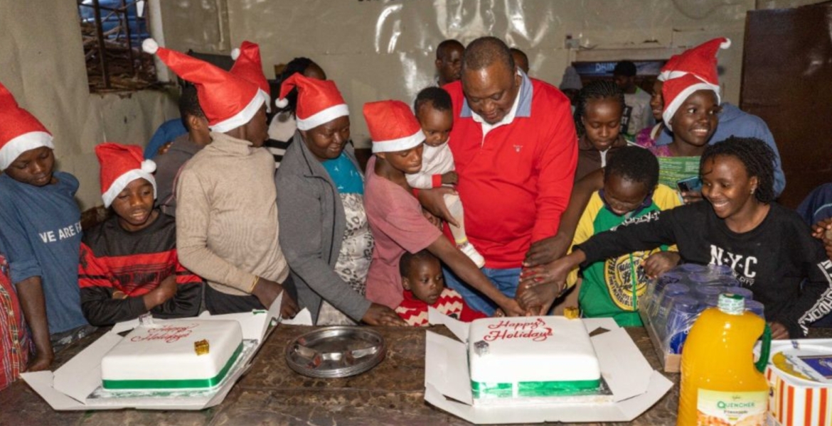 Former President Uhuru Kenyatta Presents Christmas Gifts to Children Homes