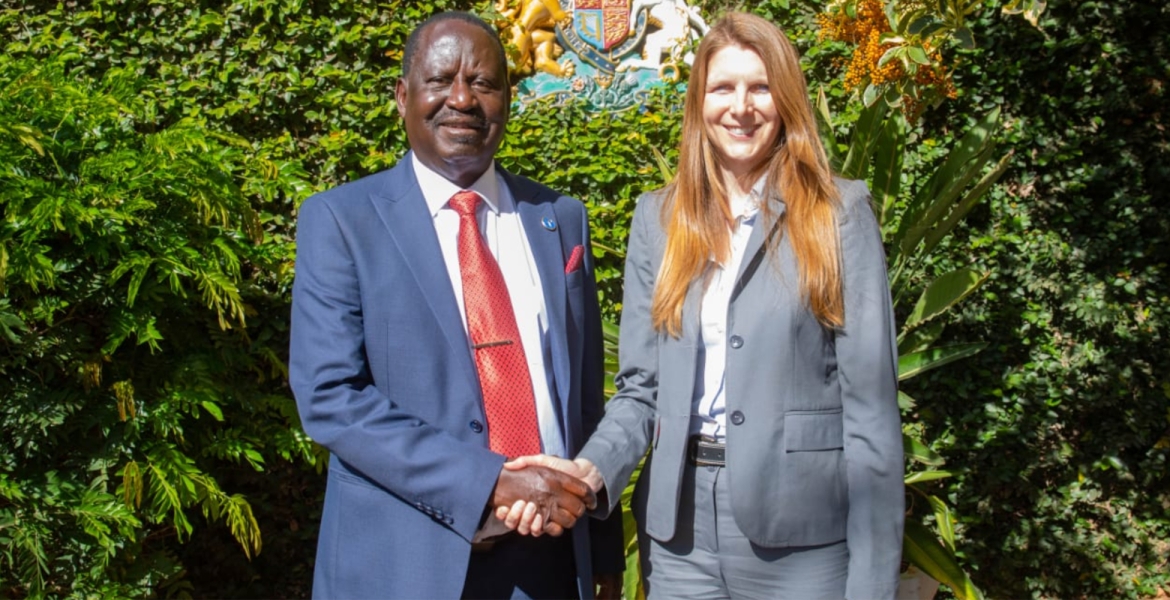 Raila Holds Talks with Jane Marriott, British High Commissioner to Kenya