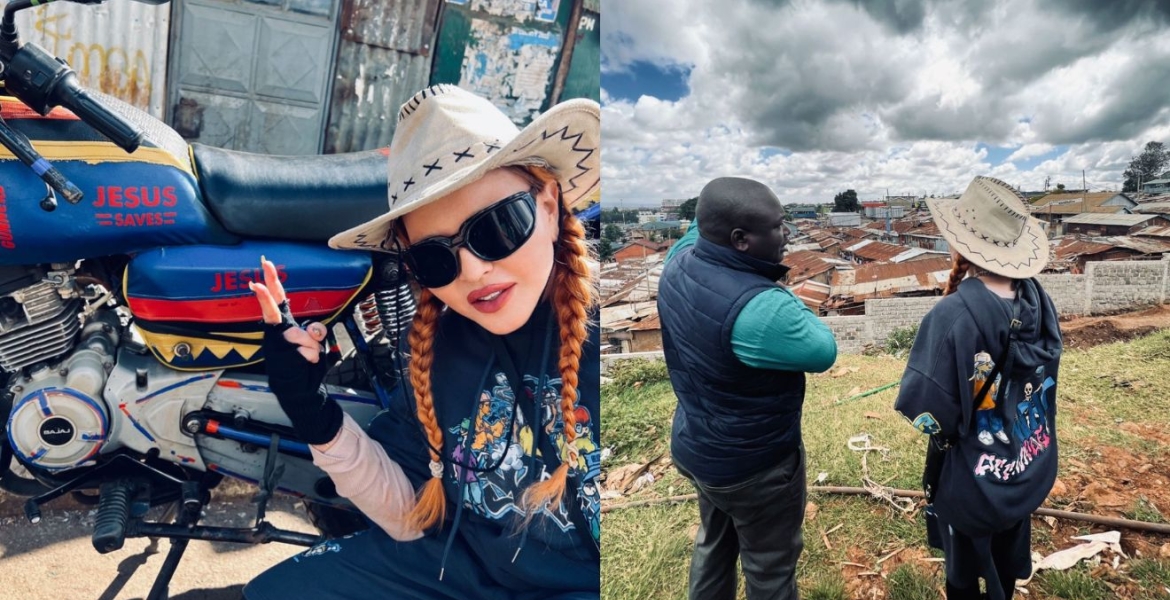 American Pop Star Madonna Tours Kibera Slums in Kenya Visit