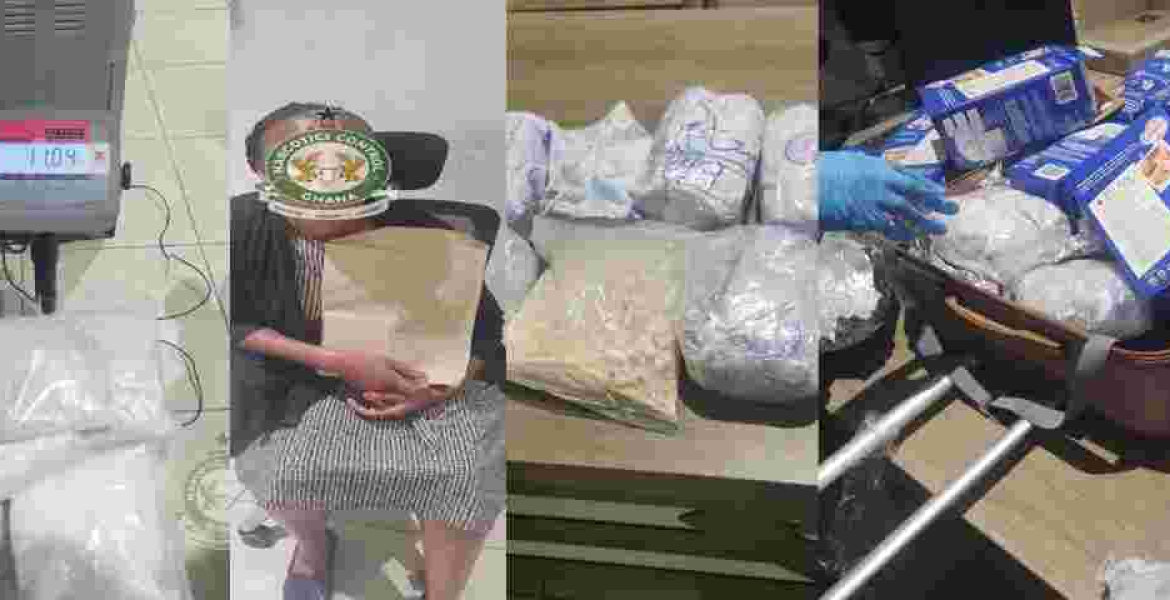 Kenyan Woman Arrested for Attempting to Smuggle Sh41 Million Cocaine into Ghana