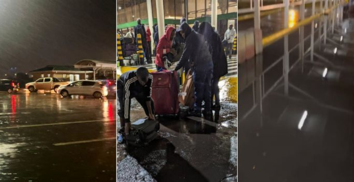 Travellers Expose JKIA Over Rainwater Flooding